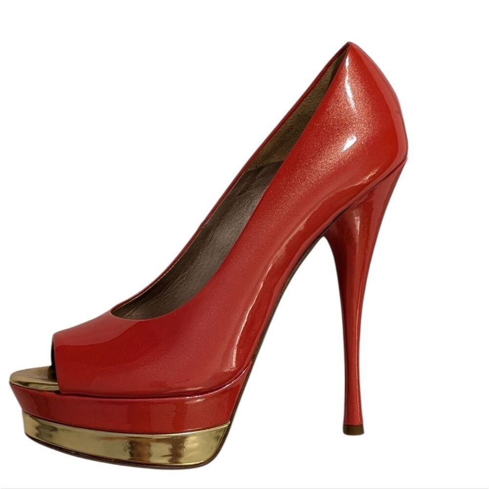 VERSACE Stilettos/High Heels with Gold Toe Trim